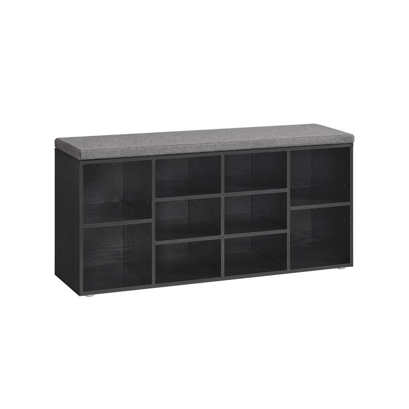 Black Shoe Bench For Entryway by Vasagle