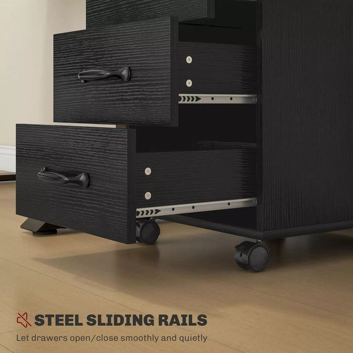 Image of Black Under Desk Mobile Pedestals