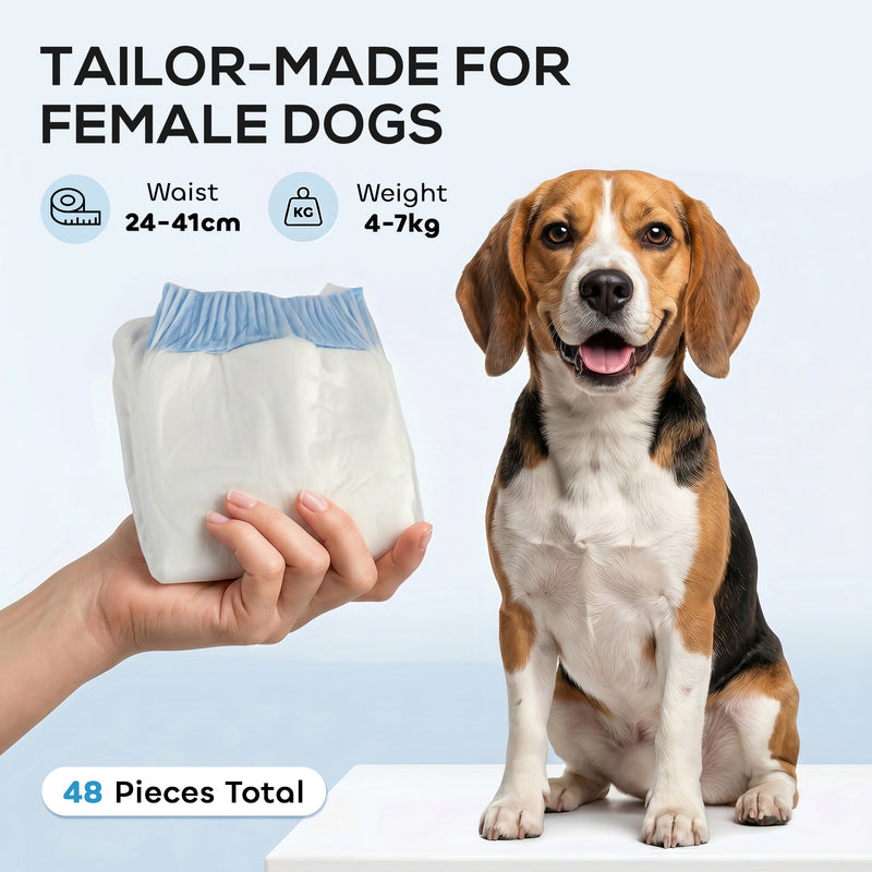 Disposable Dog Pants for Medium Female Dogs Prevent Leaks and Mess at Home White