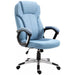 Image of a Blue Fabric Computer Chair With Wheels