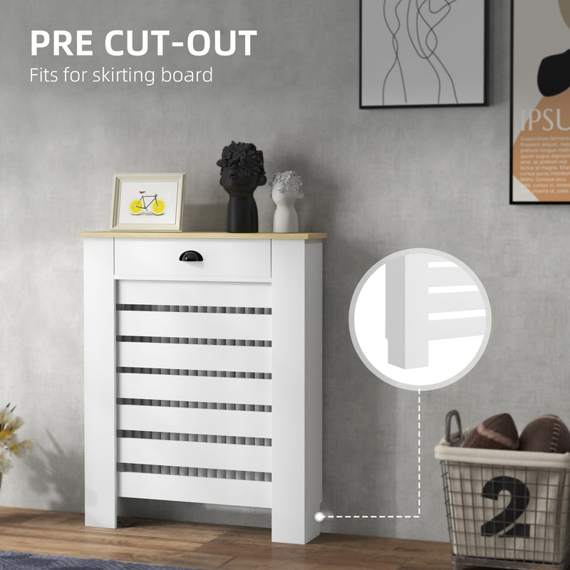 Radiator Cover with Storage Drawer Ideal for Living Room or Hallway 95.5 x 78 cm, White