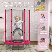 Pink 4.6ft Toddler Trampoline with Safety Net for Indoor and Outdoor Use Ages 3-6 by AIYAPLAY AOSOM