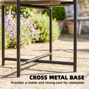 Outdoor Side Table for Garden or Patio with Weather Resistant Wood Top Dark Grey Black Outsunny