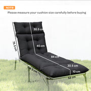 Sun Lounger Cushions Set of 2 for Softer Outdoor Reclining Easy Clean Black Outsunny