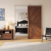 Sliding Door Hardware Kit for Quiet Wooden Doors Indoor or Outdoor Use Silver Tone AOSOM