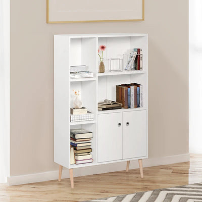 Bookcase With Cupboard, 80W x 23W x 123H cm Homcom