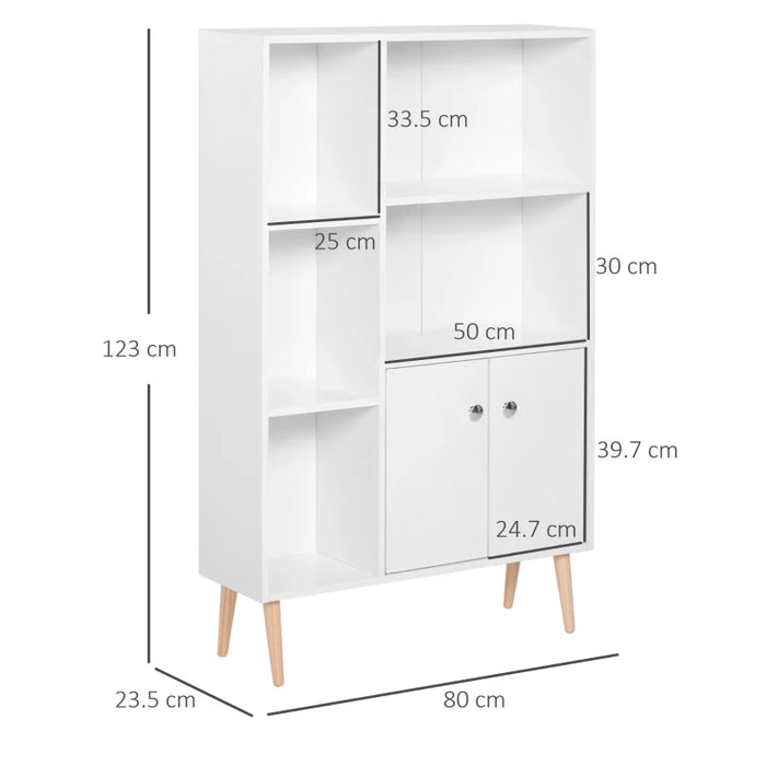 Bookcase With Cupboard, 80W x 23W x 123H cm