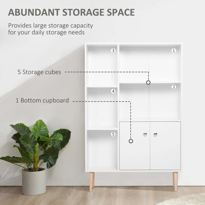 Bookcase With Cupboard, 80W x 23W x 123H cm