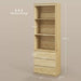 Image of a Bookcase With Drawers on Bottom by Homcom. The bookcase is oak coloured with 3 spacious shelves and 3 handle less drawers. 