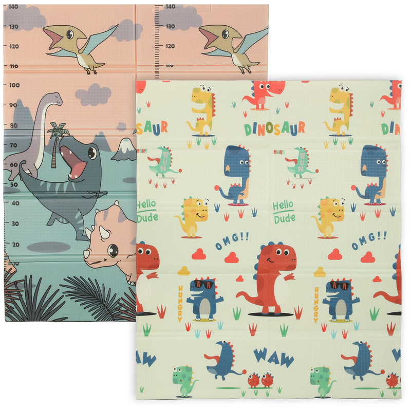 Foldable Double Sided Baby Play Mat Water Resistant for Indoor or Outdoor Use Green AOSOM