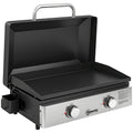 Tabletop Gas BBQ with 2 Burners and Large Griddle for Easy Outdoor Cooking Black Outsunny