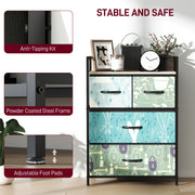 4 Drawer Bedroom Chest of Drawers With Spacious Storage For Clothes and Toys, Blue