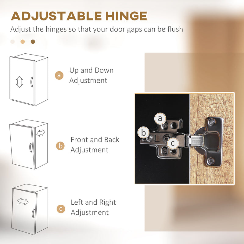 Freestanding Kitchen Storage Cabinet with Drawers and Adjustable Shelves 160cm Natural Black