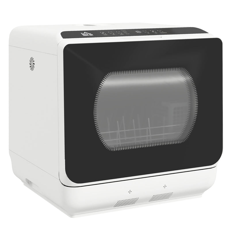 Compact Tabletop Dishwasher with 6 Wash Programs Ideal for Small Kitchens White