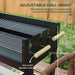 Charcoal BBQ Trolley Grill with Adjustable Racks Side Table and Wheels for Garden by Outsunny