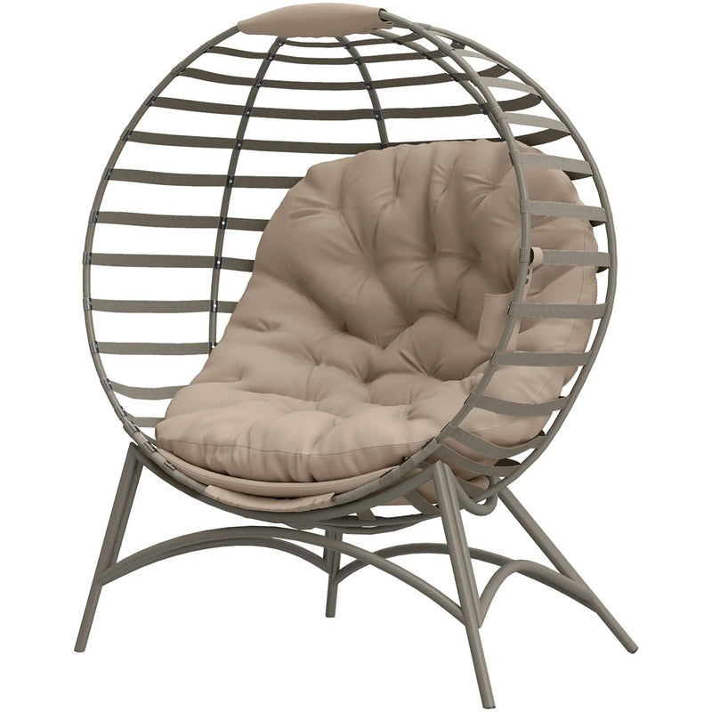 Egg Chair With Soft Cushion Folding Frame - Relax and Unwind In Style - Indoor or Outdoor Use