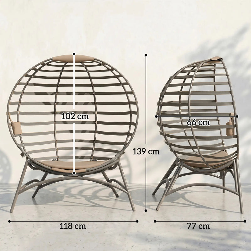 Egg Chair With Soft Cushion Folding Frame - Relax and Unwind In Style - Indoor or Outdoor Use