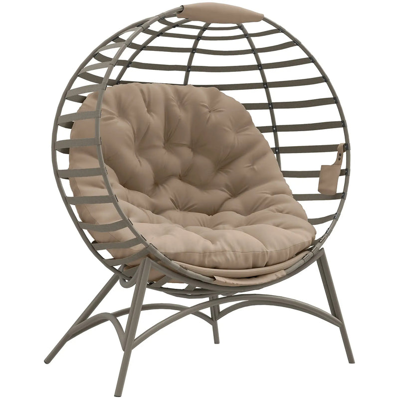 Egg Chair With Soft Cushion Folding Frame - Relax and Unwind In Style - Indoor or Outdoor Use