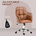Image of a Brown Leather Desk Chair With Wheels