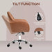 Image of a Brown Leather Desk Chair With Wheels