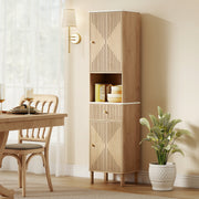 Slimline Bathroom Storage Cabinet With Shelves And Drawer For Small Spaces Wood Effect AOSOM