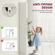 Slim Freestanding Bathroom Storage Cabinet With Adjustable Shelves For Small Spaces, White