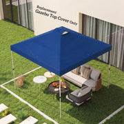 Gazebo Replacement Canopy Waterproof UV Protection for 3 x 3 m Straight-Leg Frame Blue Outsunny