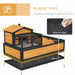 Wooden Tortoise House with Balcony Tray and Roof for Indoor and Outdoor Yellow by PawHut