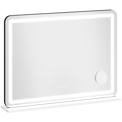 Vanity Mirror with Adjustable LED Lights and Bluetooth Speaker for Makeup and Hair White AOSOM