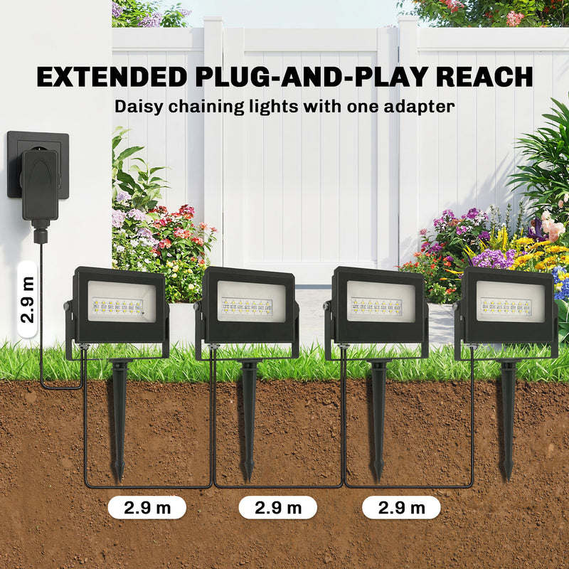 Garden Lighting Set with Remote Control for Easy Outdoor Mood Lighting Black Outsunny