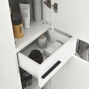 White 190cm Slim Bathroom Storage Floor Cabinet with Shelves by HOMCOM
