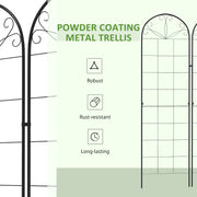 Set of 2 Metal Garden Trellis Panels With Sturdy Grid For Climbing Plants and Vines
