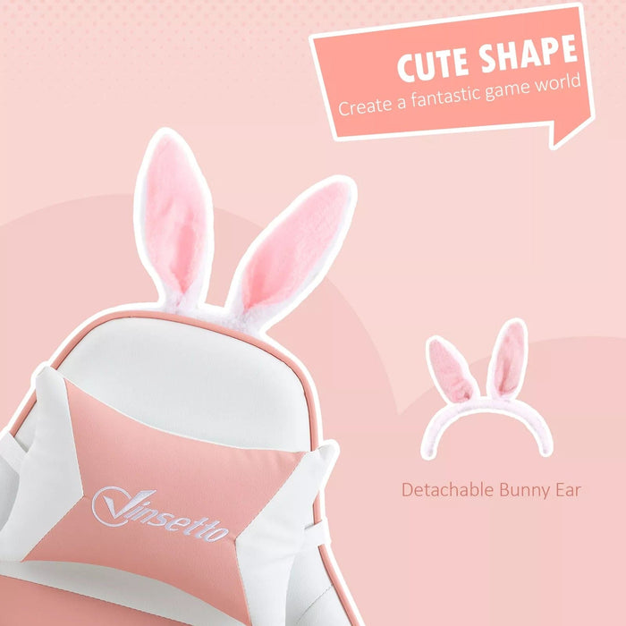 Image of a Pink Gaming Chair with Bunny Ears