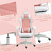 Image of a white and pink bunny ears gaming chair. 