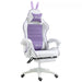 Image of a white and purple bunny ears gaming chair. 