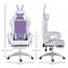 Image of a white and purple bunny ears gaming chair. 