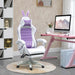 Image of a white and purple bunny ears gaming chair. 