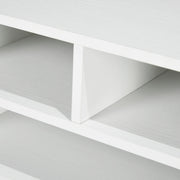 Three Compartment Printer Storage Cabinet With Adjustable Shelves For Home Office White AOSOM