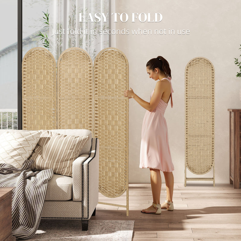 Folding Room Divider for Instant Privacy and Light Control Natural