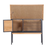 Wooden Guinea Pig Hutch Elevated Outdoor Pet House with Slide Out Tray Natural AOSOM