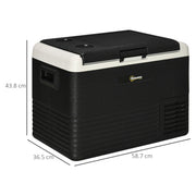 40L Portable Car Fridge Freezer With Adjustable Temperature For Travel Grey and Black AOSOM