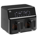 Dual Basket Air Fryer Oven 8L with Digital Display for Healthy Cooking 2500W Silver