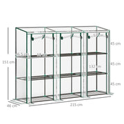 46 x 215cm Nine Shelf Walk In Greenhouse Portable Plant Grow House by Outsunny