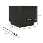 Smokeless Garden Fire Pit for Clean Outdoor Evenings Metal Construction Black Outsunny