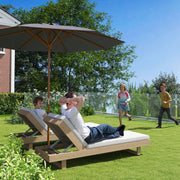 Dark Grey 3m Wooden Garden Parasol Adjustable Sun Shade for Patio or Decking by Outsunny