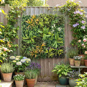 Artificial Hedge Panel for Garden Privacy and Low Maintenance Greenery 100 x 100 cm Green Outsunny