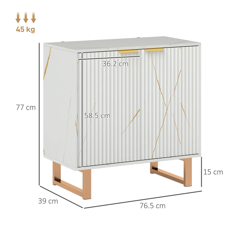 White and Gold Storage Sideboard with Elegant Design by HOMCOM