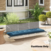 Sun Lounger Cushion for Outdoor Comfort with Water-Repellent UV Protection Blue Outsunny