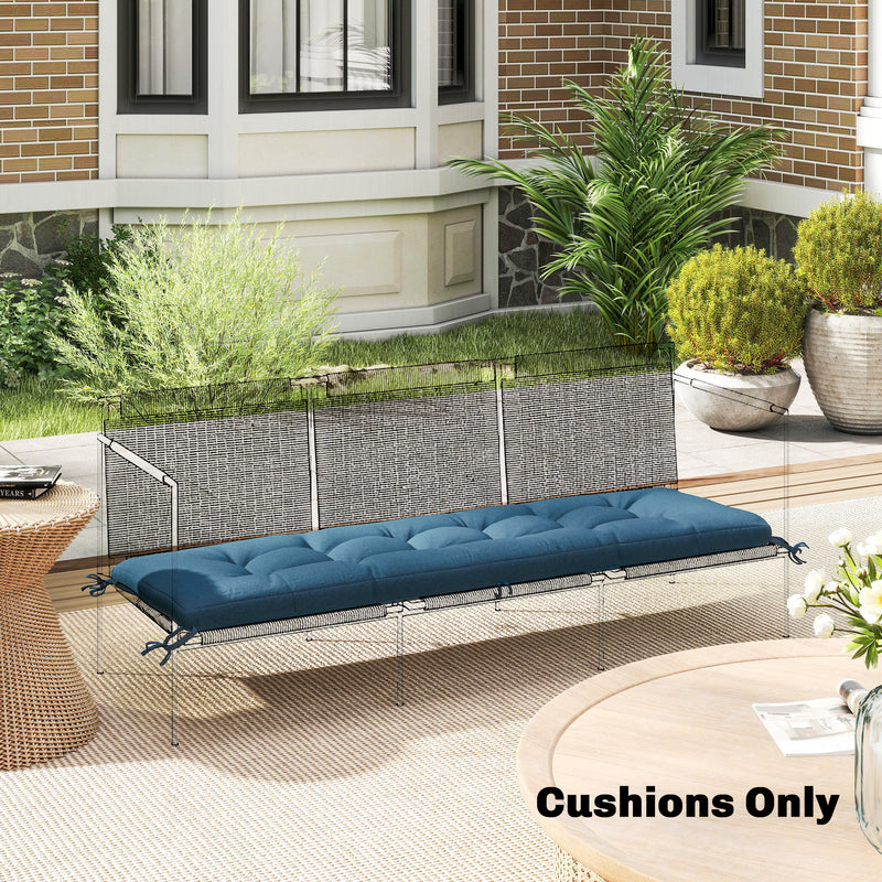 Sun Lounger Cushion for Outdoor Comfort with Water-Repellent UV Protection Blue Outsunny