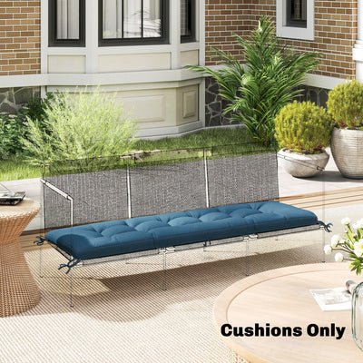 Sun Lounger Cushion for Outdoor Comfort with Water-Repellent UV Protection Blue Outsunny